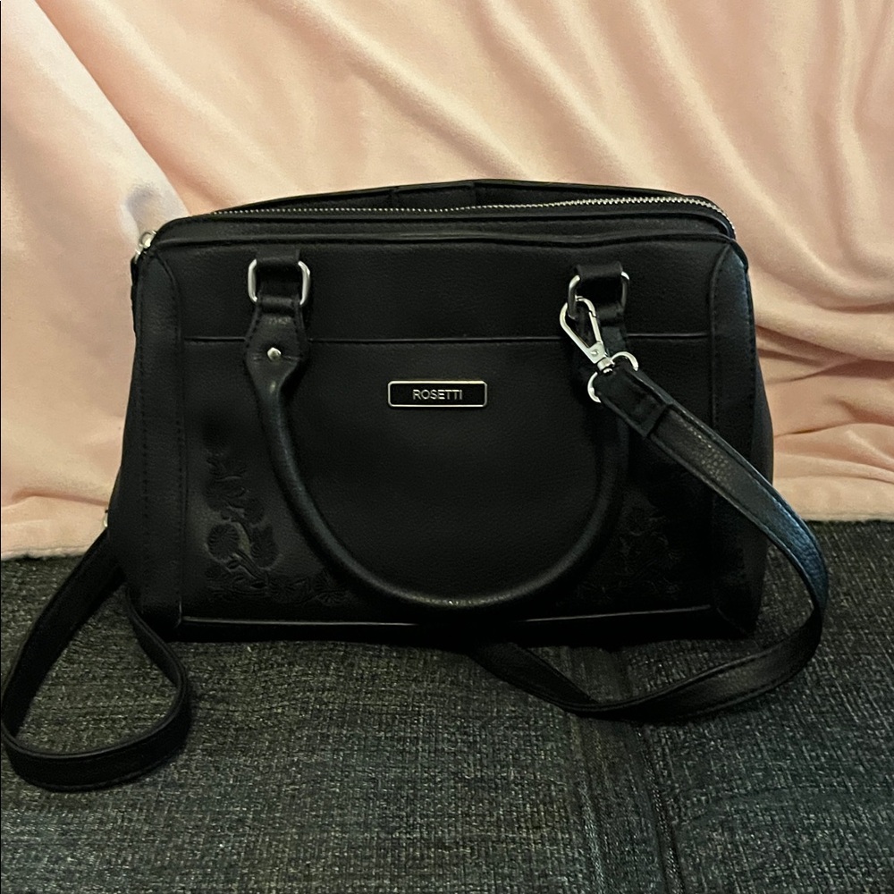 Rosetti Black Floral Women's Bag